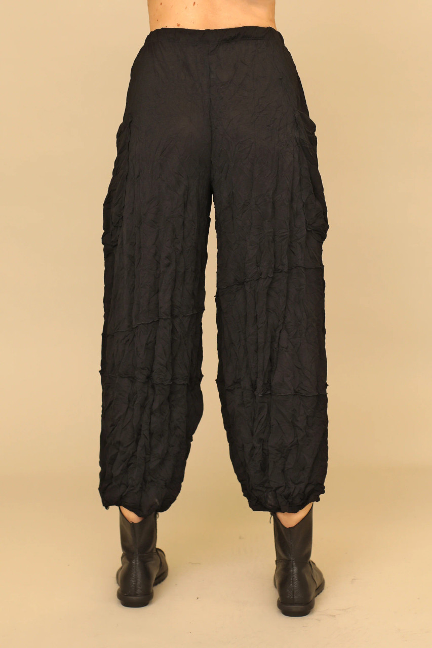 Chalet Black Crinkle Mesh Lantern Pant - New Moon Boutique