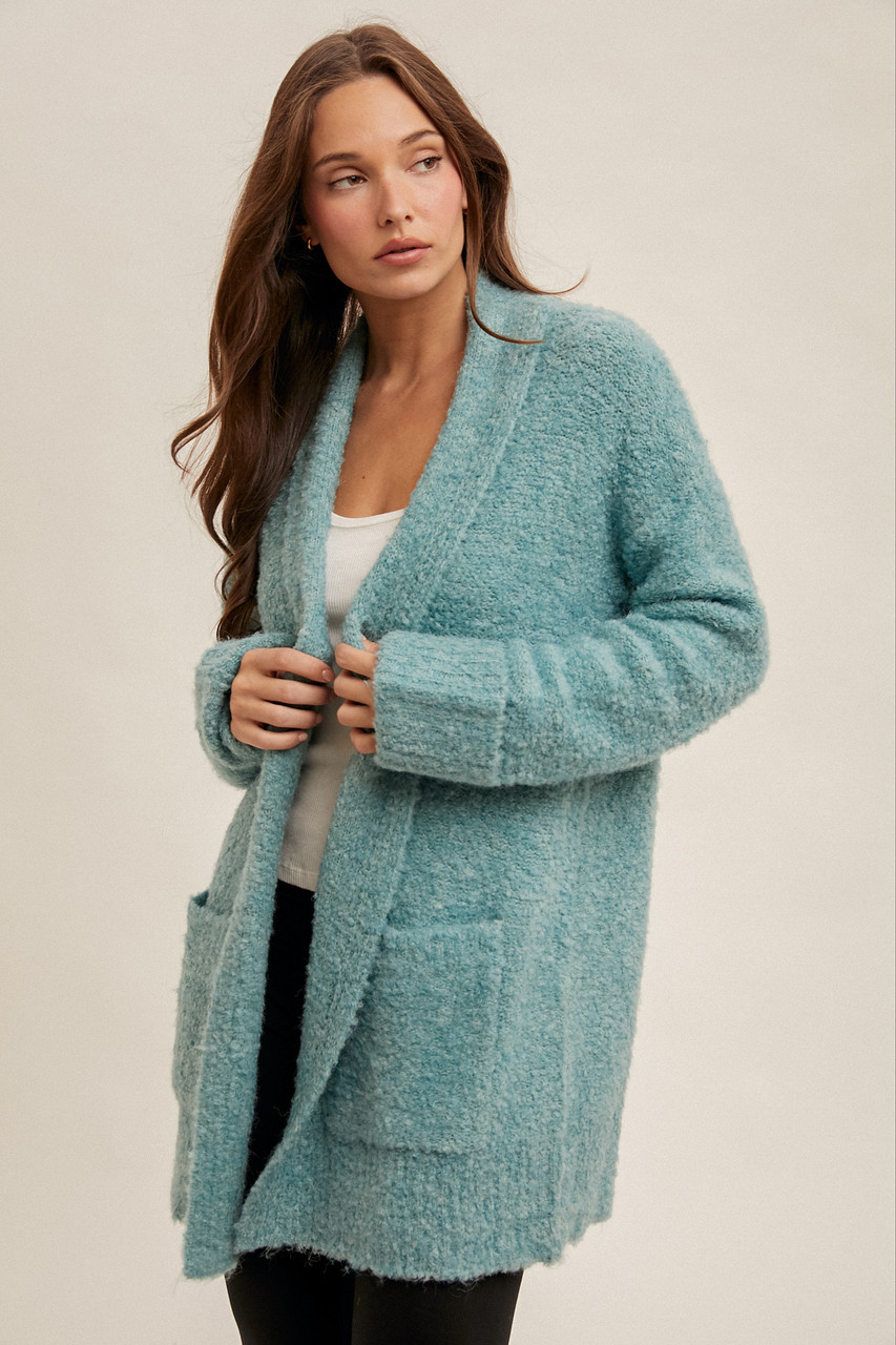 Hem Thread Contrast Piped Knit Cardigan