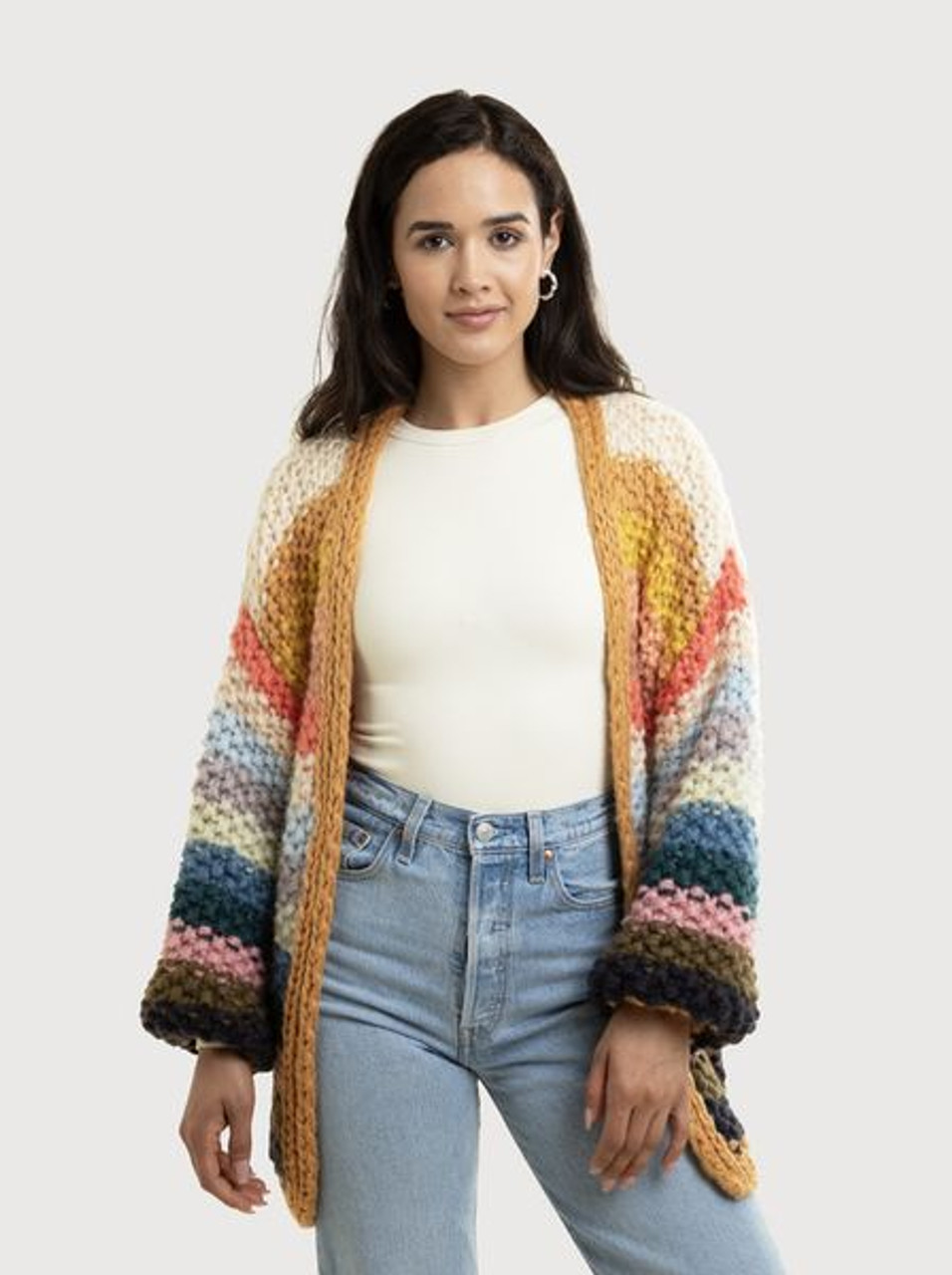 トップス amachi. rainy pattern knit cardigan amachi. Rainy Pattern Knit Cardigan