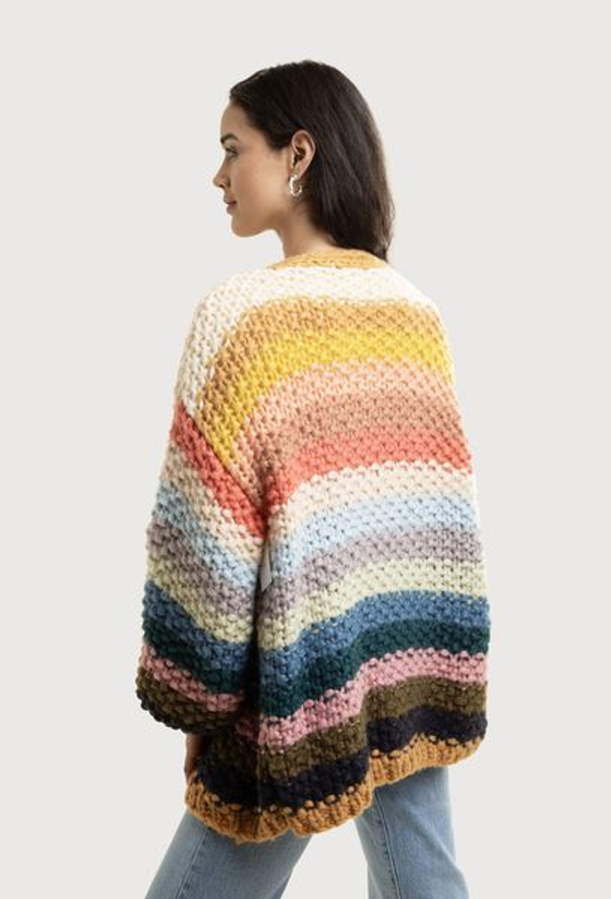 Saachi Rainbow Bulky Knit Cardigan - New Moon Boutique