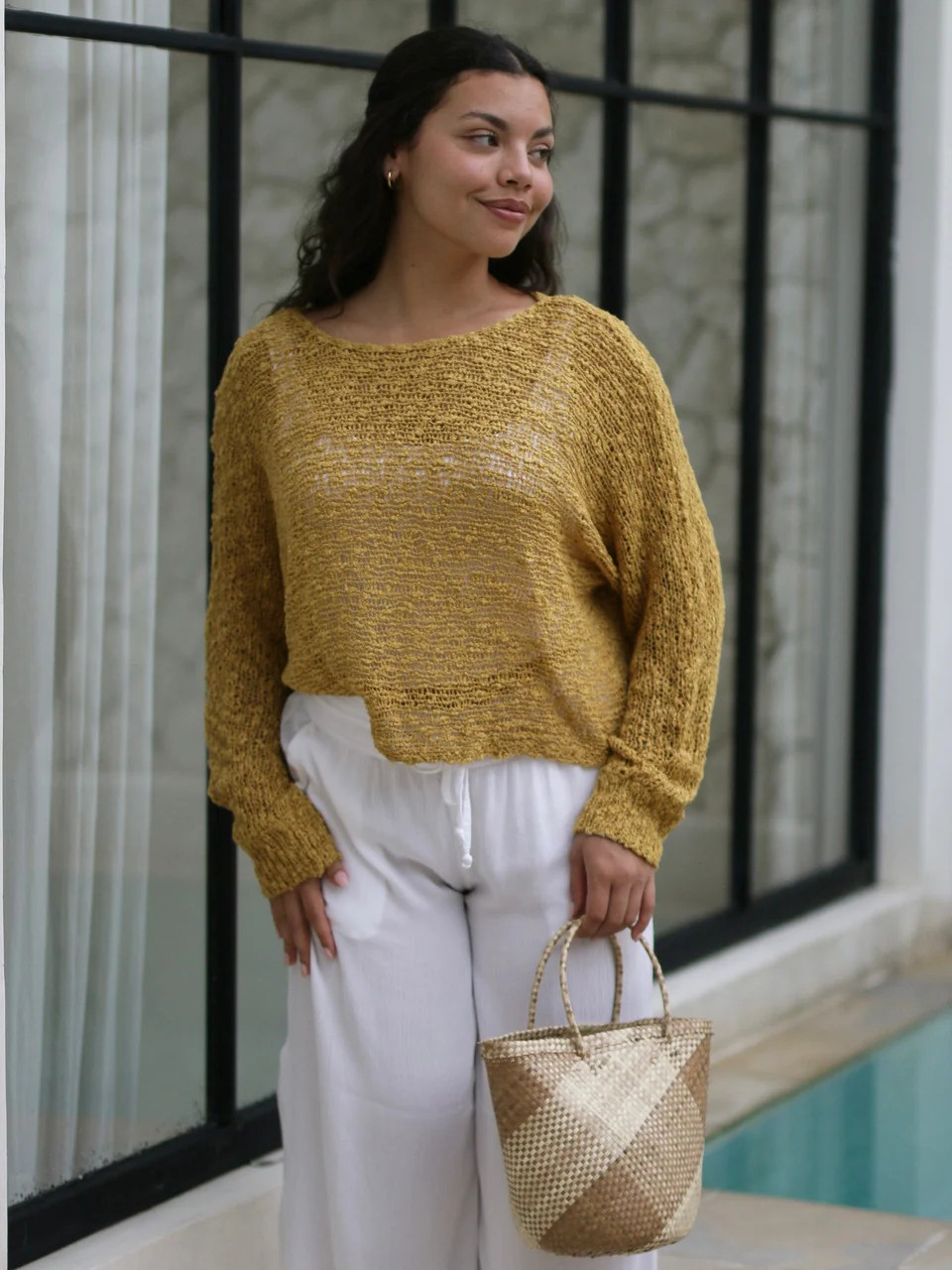 Island Tribe Honey Loose Knit Pullover - New Moon Boutique