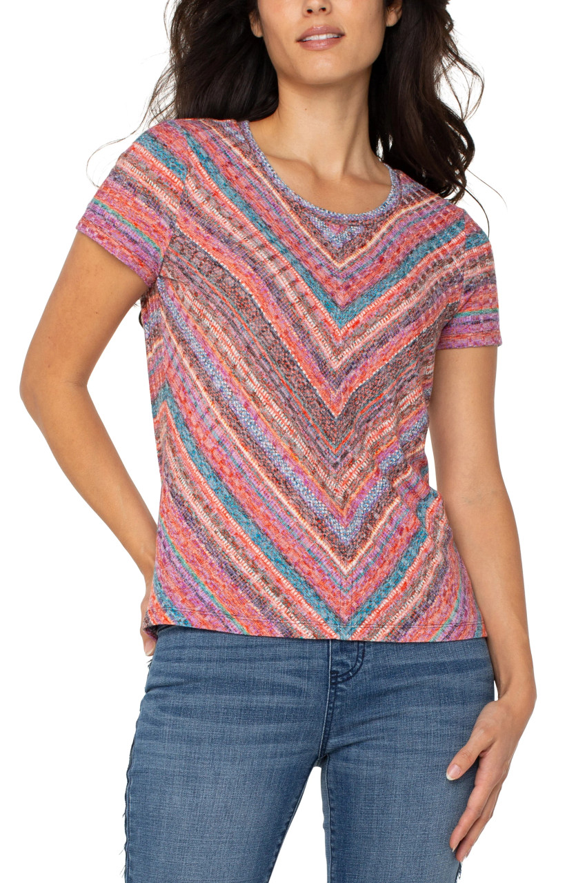 Liverpool Colorful Chevron Knit Top - New Moon Boutique