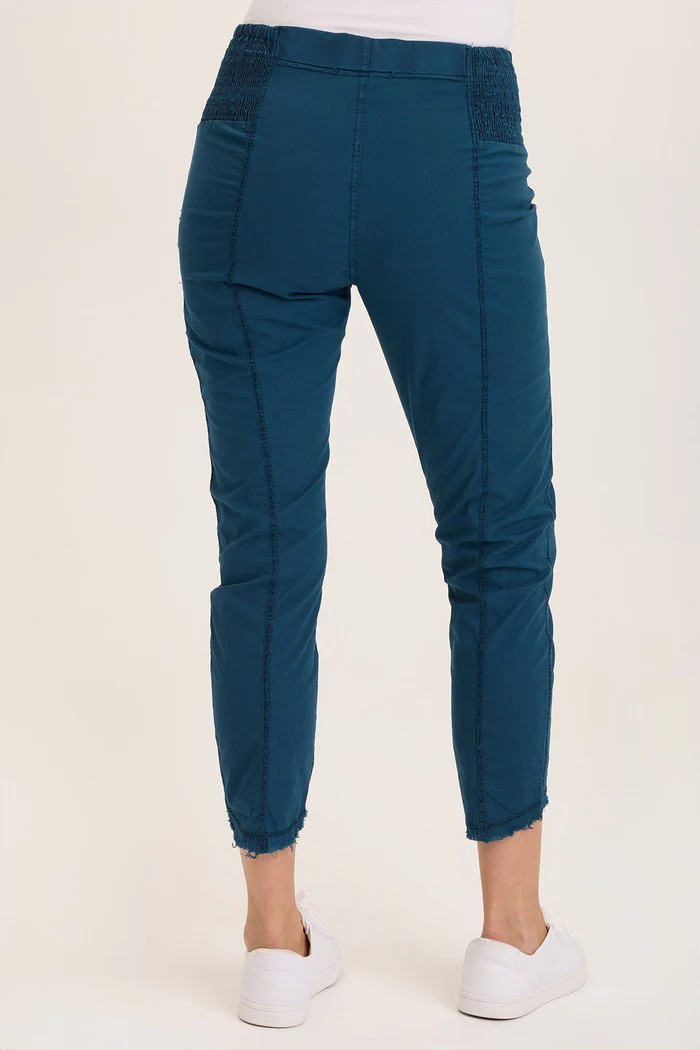 XCVI Teal Cotton Stretch Pull-On Pant - New Moon Boutique