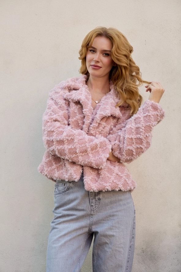 Saachi Dusty Pink Diamond Cardigan - New Moon Boutique
