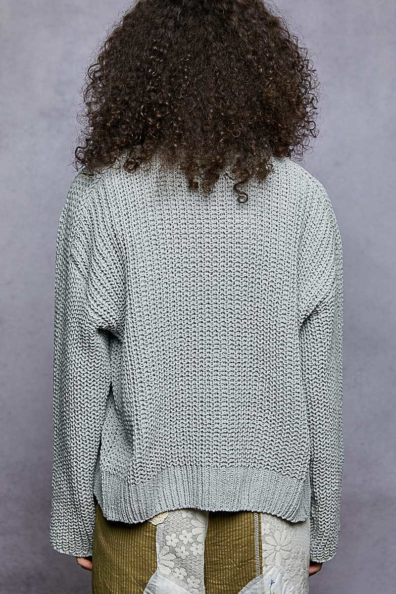POL Grey Flower Button Crop Cardigan - New Moon Boutique
