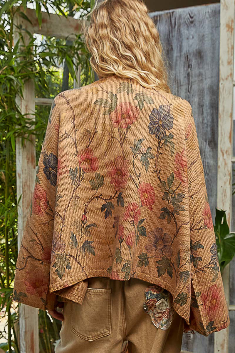 caramel vintage floral ワンピース 3y Floral Square Neck Ruched One-Piece