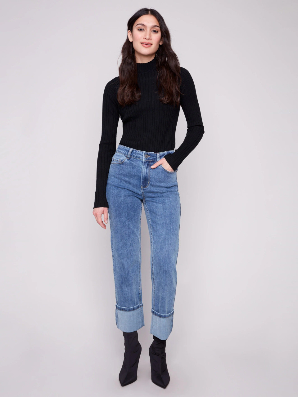 Charlie B Wide Cuff Straight Jean - New Moon Boutique Charlie B Wide Cuff Straight Jean - New Moon Boutique
