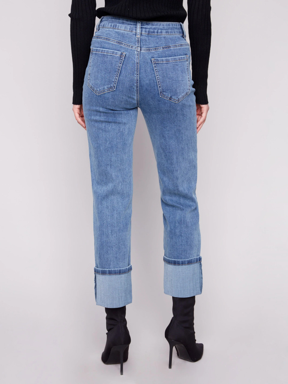 Charlie B Wide Cuff Straight Jean - New Moon Boutique