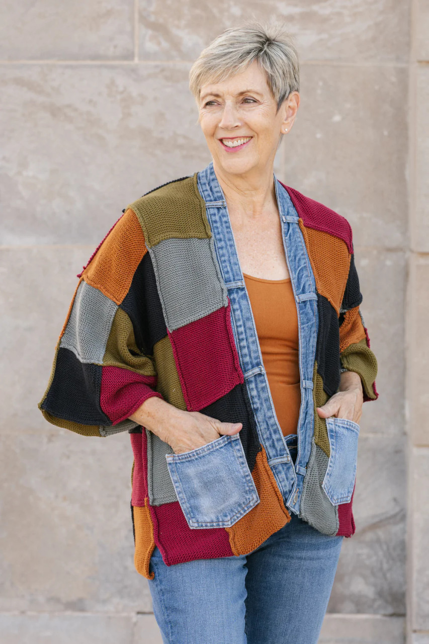 Shannon Passero Patchwork Knit Cardigan - New Moon Boutique
