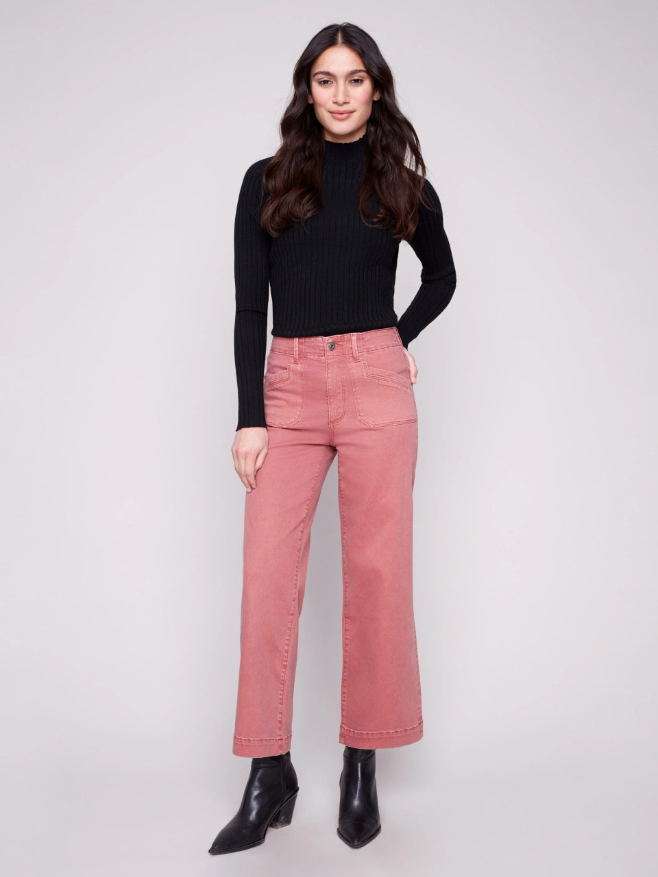 Charlie B Primrose Twill Wide Leg Pants - New Moon Boutique