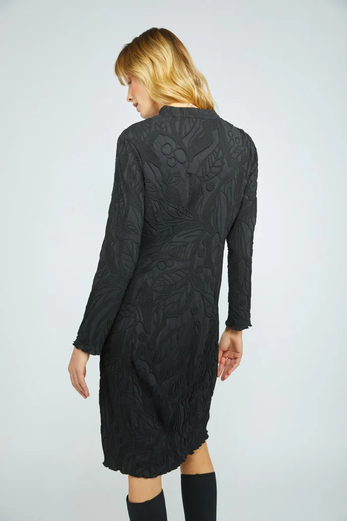 Olivia Black Stretchy Jacquard Dress - New Moon Boutique
