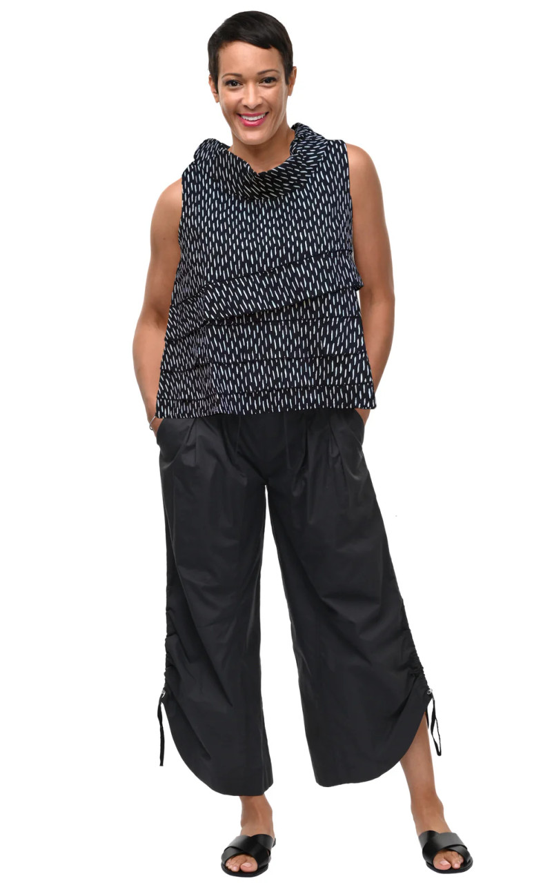Tulip Dashed Lines Cotton Leilani Top - New Moon Boutique