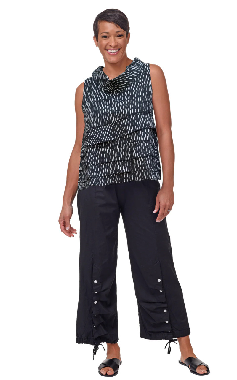 Tulip Dashed Lines Cotton Leilani Top - New Moon Boutique