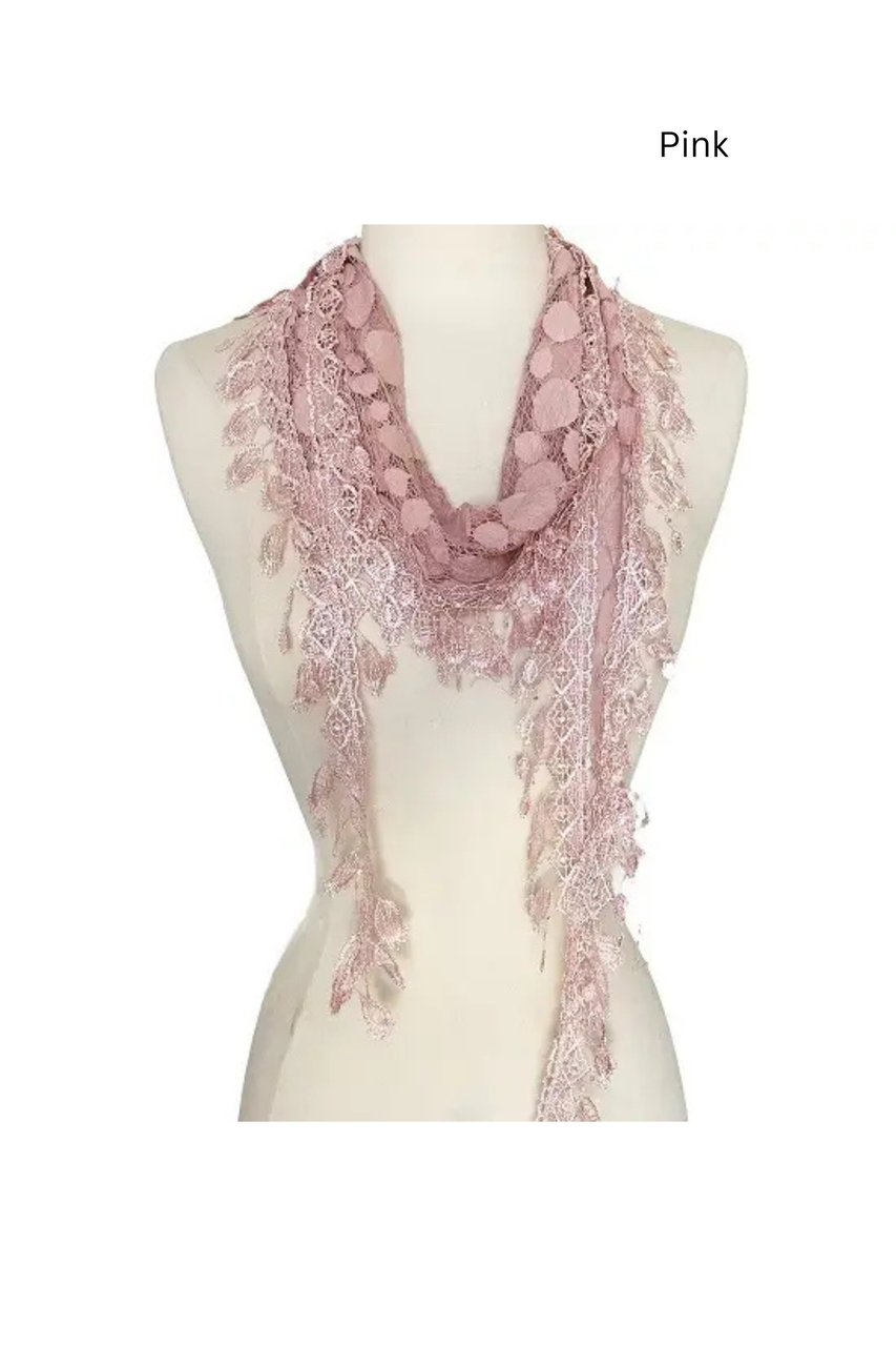 Tan's Triangle Lace Scarf - New Moon Boutique