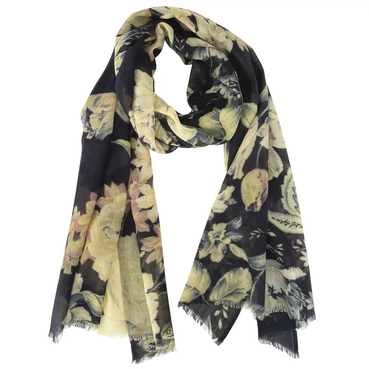 Chinar Old Timey Florals Wool Winslet Scarf - New Moon Boutique