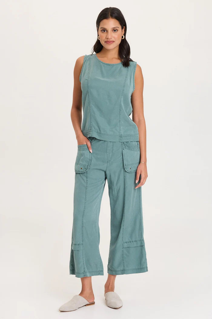 XCVI Ocean Twill Gaucho Pants - New Moon Boutique