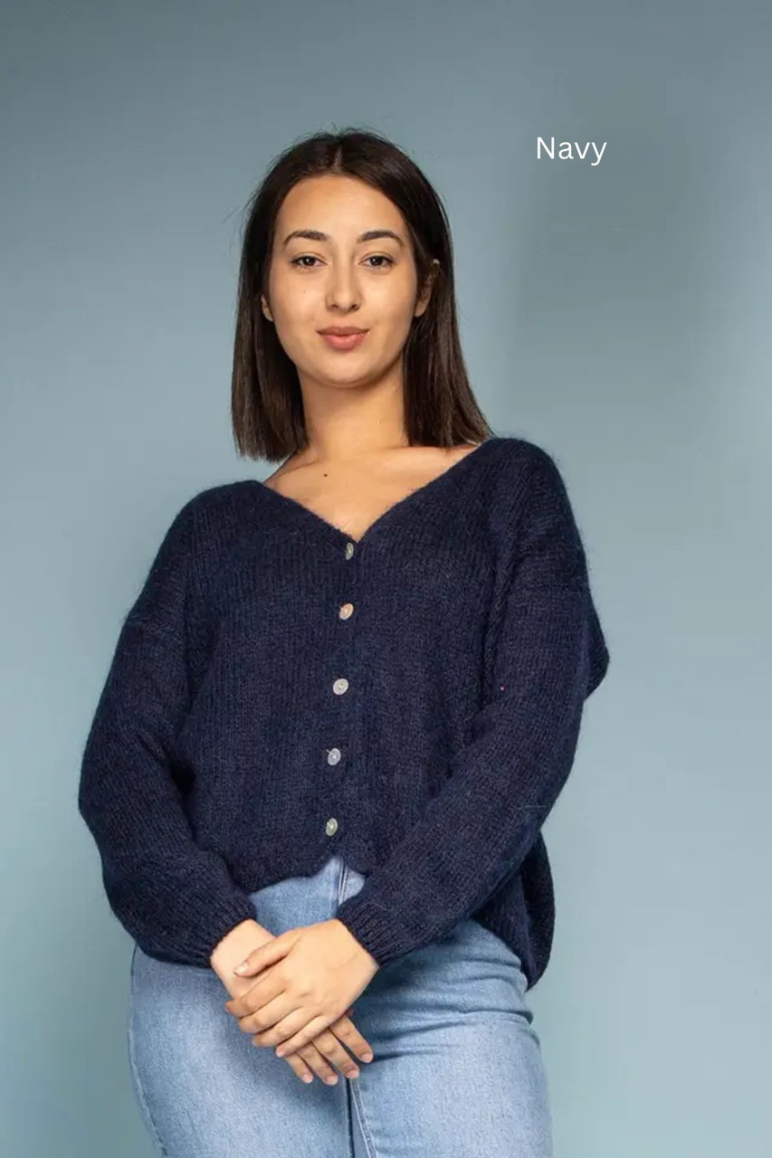 Linen & Cotton House Mohair Cardigan - New Moon Boutique