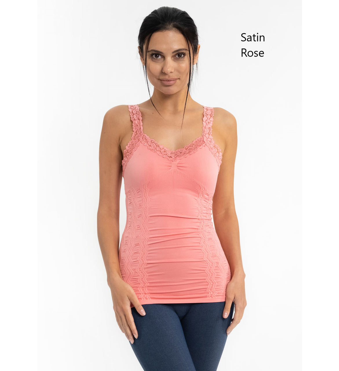 Lace Insert Chiffon Cami Top - 4 Colours - Just $3