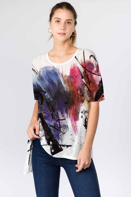 Et' Lois Paint On Canvas Print Soft Knit Top