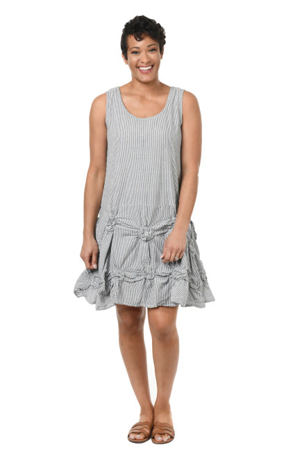 Tulip Ticking Stripe Cotton Matilda Dress