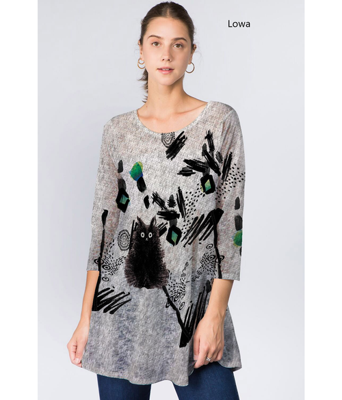 Et' Lois Spooked Black Cat Soft Knit Top