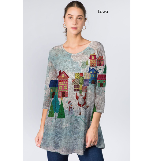 Et' Lois Jubilant Dancing Santa Soft Knit Top