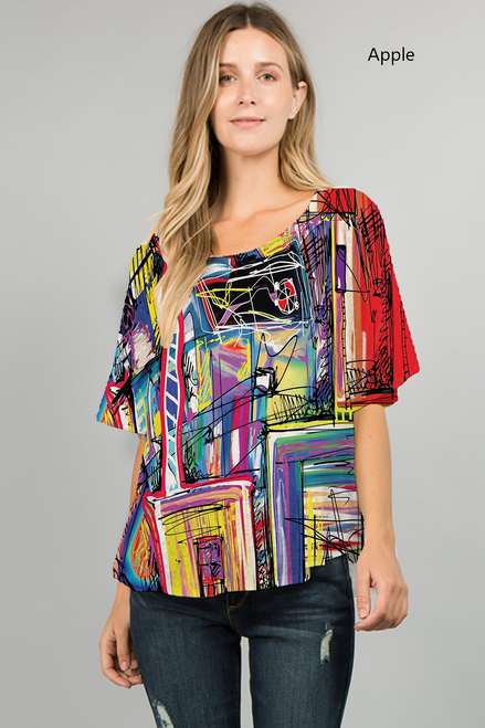 Et' Lois Messy Colorful Highway Soft Knit Top