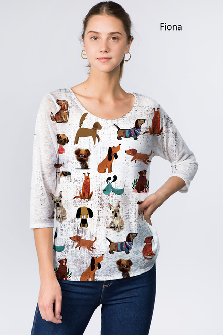 Et' Lois Dogs Abound Soft Knit Top