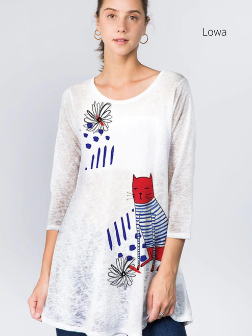 Et' Lois Mischievous Kitty Soft Knit Top