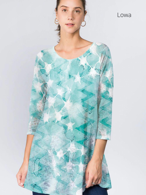 Et' Lois Translucent Sparkle Tie-Dye Soft Knit Top