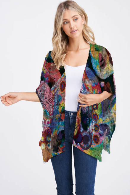 Et' Lois Hazy Dark Dreams Open Wrap Shawl