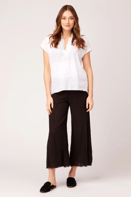 XCVI Black Pin Tuck Crop Ace Pant with Pockets