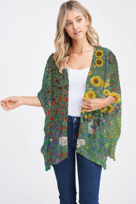 Et' Lois Sunflower Fields Open Wrap Shawl