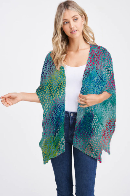 Et' Lois Hazy Snake Skin Open Wrap Shawl