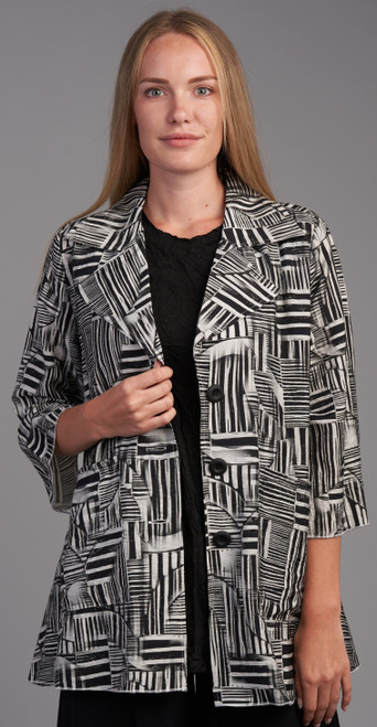 Shana Black & White Tunic Jacket