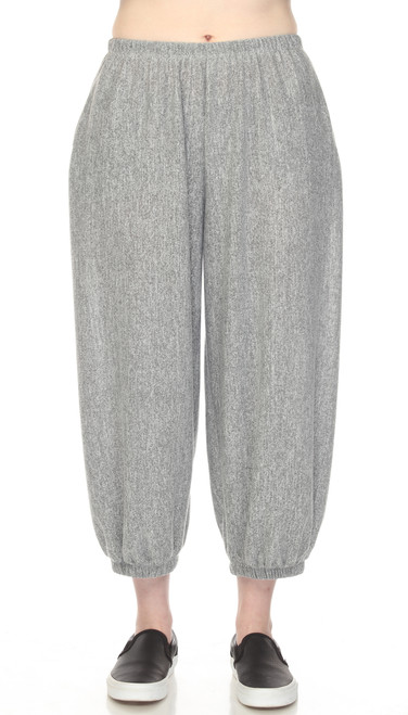 Inoah Solid Grey Twist Knit Pant