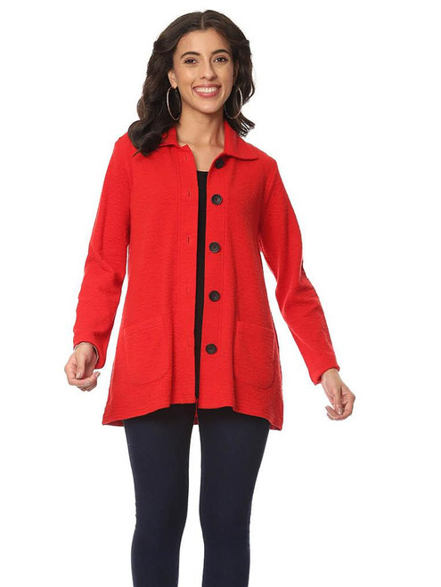 Parsley & Sage Red Textured Long Jacket