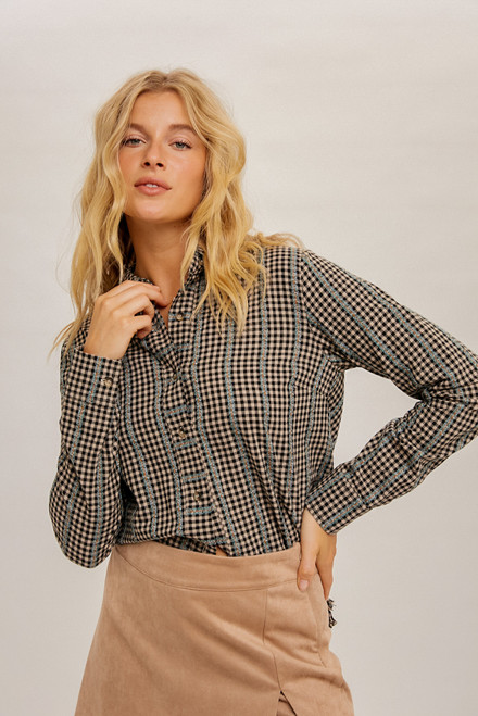 Hem & Thread Olive Boxy Tie Waist Shirt - New Moon Boutique