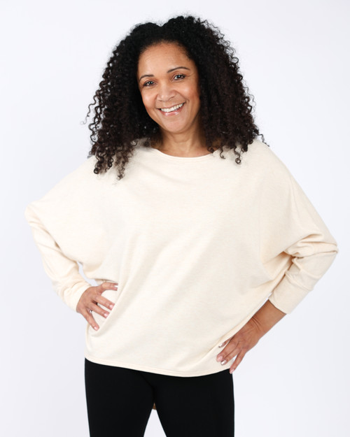 ShannonPassero Heather Almond French Terry One-Size Boatneck Top