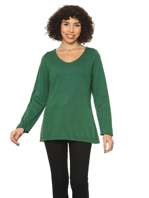 Parsley & Sage Womens Crossover Tunic Top - Reversible Cowl-Neck Long Sleeve