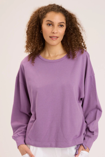 XCVI Lilac Fleece Drawstring Sweatshirt