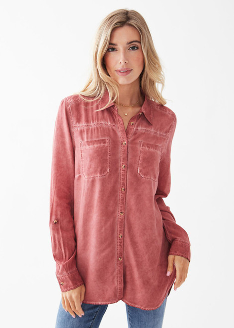 French Dressing Red Pigment Dye Shirt