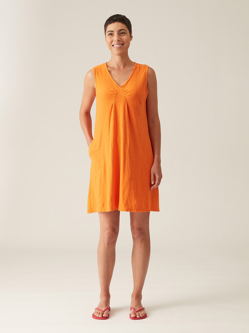 Cut Loose Linen Cotton Jersey Seamed Midi Dress - New Moon Boutique