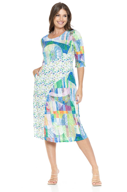 Cubism Wonderland Crinkle Contrast Dress