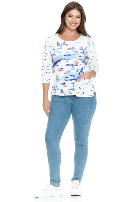 Cubism Sailboats Hanging Pocket Top