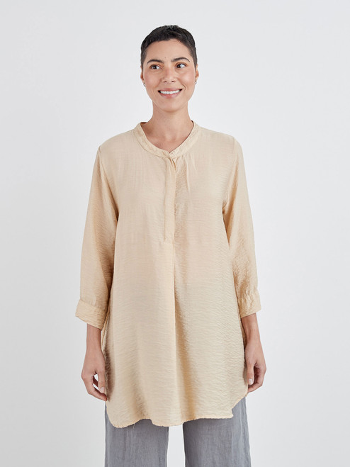 Cut Loose Rayon Parachute Henley Tunic