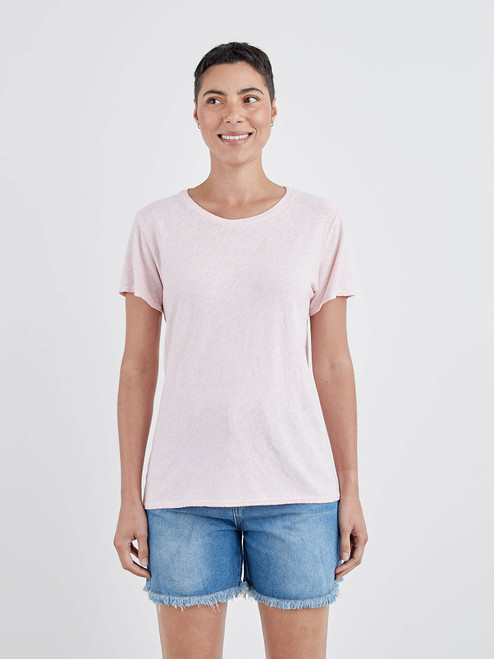 Cut Loose Linen Cotton Jersey Bias Tee