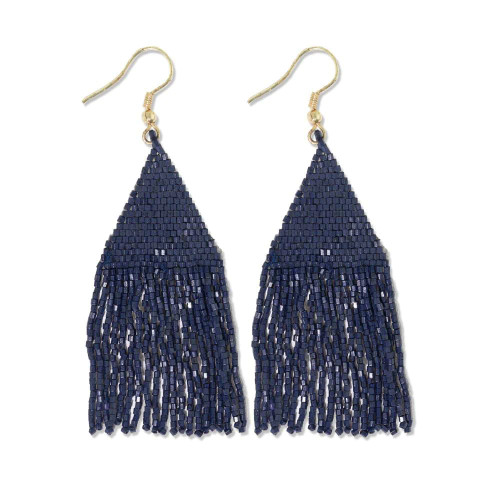 Ink + Alloy Navy Solid Fringe Earrings