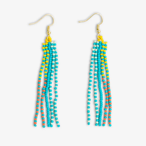 Ink + Alloy Turquoise Speckled Fringe Earrings