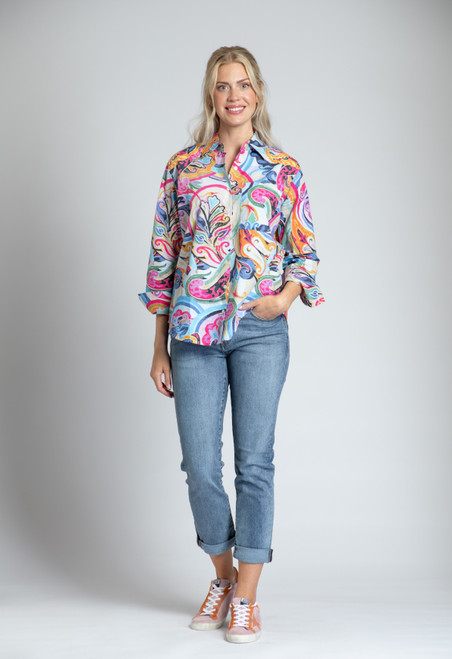 APNY Paisley Swirl Boyfriend Shirt